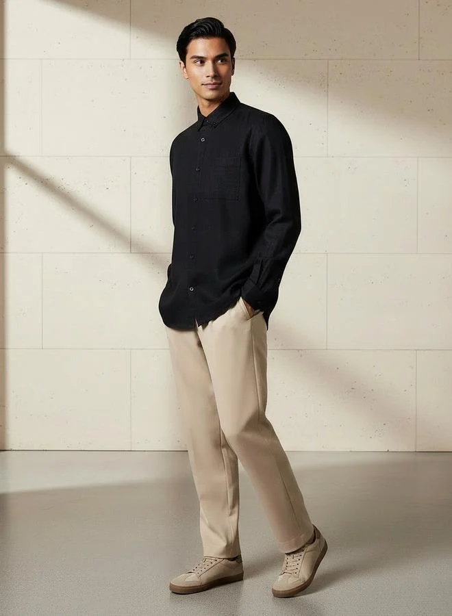 سبلاش فيڤ Men Regular Fit Collared Long Sleeves Shirt
